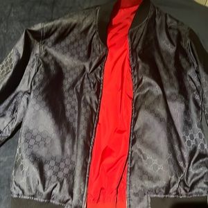 Reversible GG nylon bomber jacket men size L worn great condition